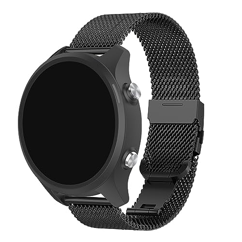 Metall Armband Kompatibel mit Huawei Watch GT 2 / GT 2 Pro/GT 2e 46mm Armbänder, Mesh Gewebte Edelstahl Ersatzarmband Uhrenarmband für Damen Herren (Black, One Size) von Generic