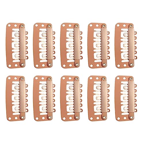Metall-Druckclips – Haarspangen aus Metall für Damen, 10 Stück Perückenklammern zum Befestigen der nahtlosen Perücke | Perückenklammern zum Befestigen von nahtlosen Perücken, Haarklemme von Generic