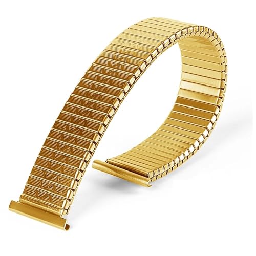 Metall Elastisches Uhrenarmband 18mm 20mm Edelstahl Uhrenarmband Universal Ersatzarmband Männer Frauen Armband Zubehör(Gold,18mm) von Generic