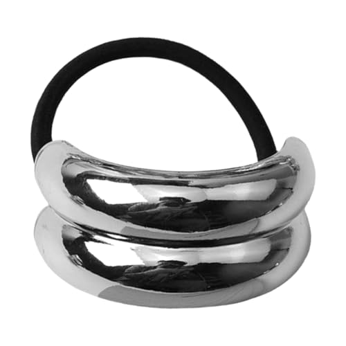 Metall Haargummi Pferdeschwanz Haargummi, Geometrisches Doppelt Gewölbtes Damen Haargummi Aus Glänzendem Metall, Modische Haargummis Im Retro-Stil, Metall Haar Accessoires Geschenk Für Mädchen Metall Haargummi Pferdeschwanz Haargummi, Geometrisches Doppelt Gewölbtes Damen Haargummi Aus Glänzendem Metall, Modische Haargummis Im Retro-Stil, Metall Haar Accessoires Geschenk Für Mädchen von Generic