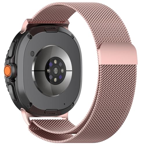 Metallarmband Kompatibel mit Samsung Galaxy Watch 8 Classic Armbänder, Metall Solid Edelstahl Ersatzarmband Uhrenarmband für Galaxy Watch 8 Classic Smartwatch, Damen Herren (Mesh Rosa) von Generic