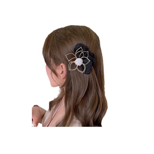 Metallische Blumen Haarspangen für Styling, Haarspangen für lockiges Haar, Haarblumenspangen für Frauen (Black) von Generic