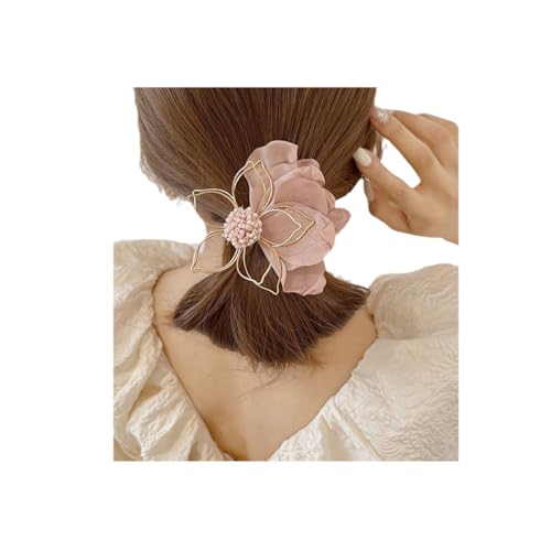 Metallische Blumen Haarspangen für Styling, Haarspangen für lockiges Haar, Haarblumenspangen für Frauen (Pink) von Generic