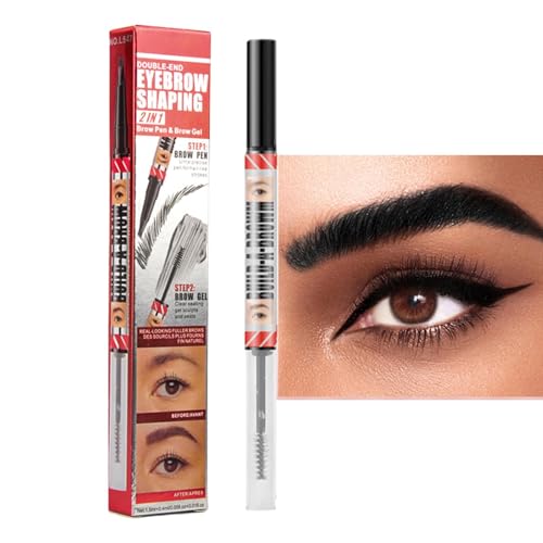 Microblading Augenbrauenstift, Microblading Wasserdichter Augenbrauenstift | 2-in-1 Augenbrauenstift mit wasserdichtem Gel, 4-Gabel-Spitze - Natural Brows p Augenbrauenstift von Generic