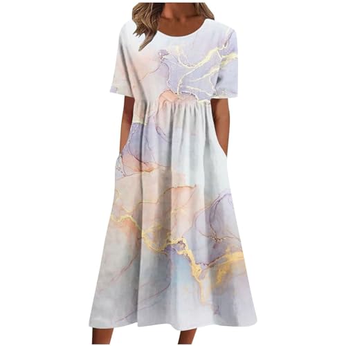 Midikleid Damen Blumenmuster Tie-dye Druck Spaghetti-Trägerkleid Strandkleider Damen Sommer Sommerkleid Damen Lang Leicht und Luftig Kurzarm Große Größe Elegant Böhmisch Freizeitkleid(B Weiß,5XL) Midikleid Damen Blumenmuster Tie-dye Druck Spaghetti-Trägerkleid Strandkleider Damen Sommer Sommerkleid Damen Lang Leicht und Luftig Kurzarm Große Größe Elegant Böhmisch Freizeitkleid(B Weiß,5XL) von Generic