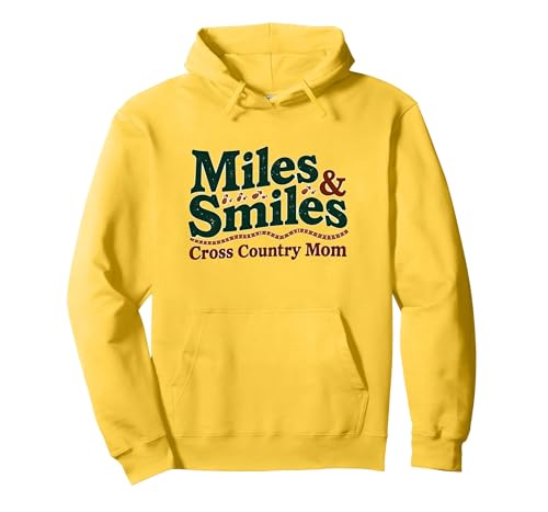 Miles & Smiles: Langlauf-Mama Lauf-Unterstützer Pullover Hoodie, Unisex für Erwachsene, Gelb, XL von Generic