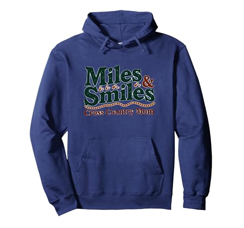 Miles & Smiles: Langlauf-Mama Lauf-Unterstützer Pullover Hoodie, Unisex für Erwachsene, Marineblau, XL von Generic