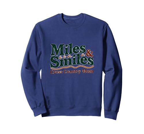Miles & Smiles: Langlauf-Mama Lauf-Unterstützer Sweatshirt, Unisex für Erwachsene, Marineblau, XL von Generic