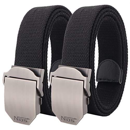 Militärischer taktischer Gürtel aus Segeltuch für Herren Damen mit hochklappbarer Metallschnalle, Übergröße bis zu 170cm lang, 2er-Pack von Generic
