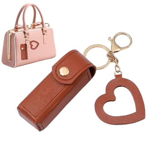 Minies Lipstick Case - Compact PU Leder Make Up Container Halter, Modischer Lipgloss Organizer | Reisefreundliche Parfümaufbewahrungskiste, tragbarer polnischer Torhüter für Geldbörsen-Koffer von Generic