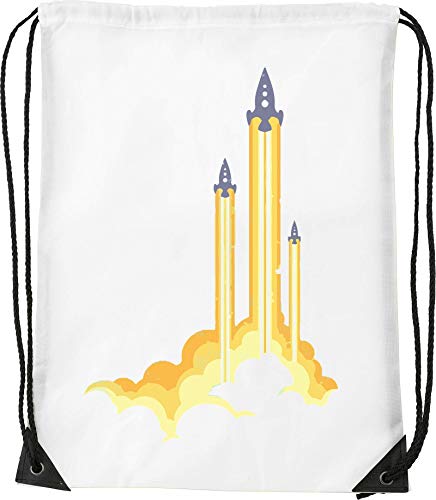 Minimalistic Rocket Lift Off Space Exploration Kordelzug Sack Sack Wanderhalle von Generic