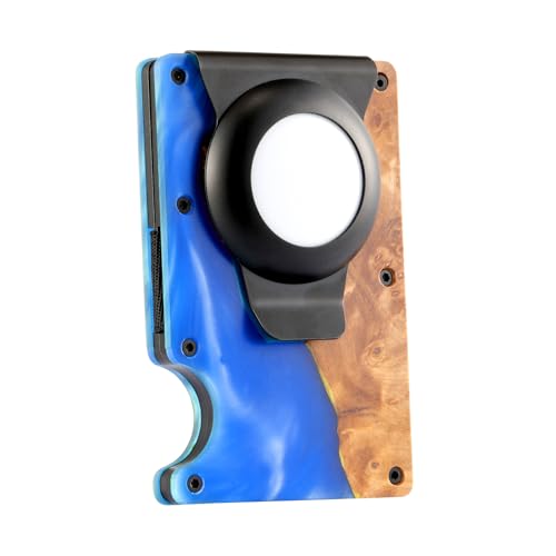 Minimalistische Geldbörse für Herren - RFID-blockierende Fronttasche mit Geldklammer, Kartenhalter, kompaktes leichtes Design - Perfektes Geschenk für Männer, Blau, Nebula Guardian von Generic