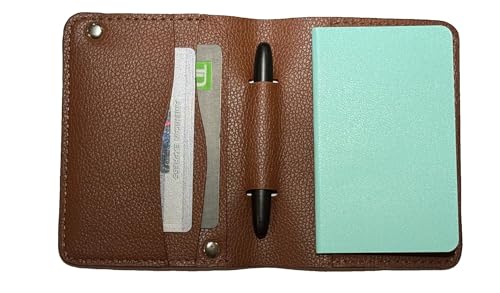 Minimalistische Leder-Notizbuch-Brieftasche mit Stifthalter (Braun), Braun, Minimalistisch von Generic