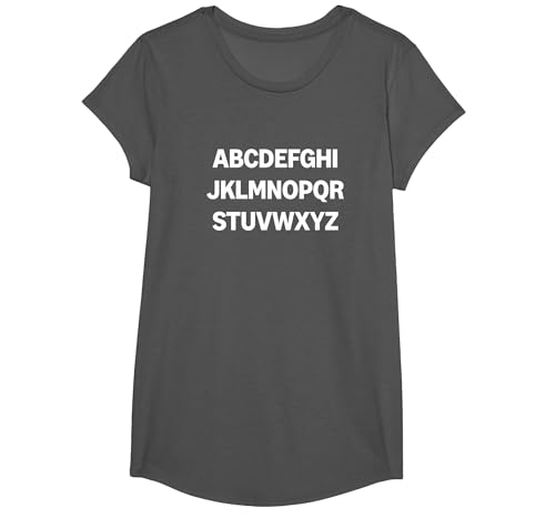 Minimalistisches Alphabet-Typografie-Design T-Shirt, Girls, Anthrazit, XS Minimalistisches Alphabet-Typografie-Design T-Shirt, Girls, Anthrazit, XS von Generic