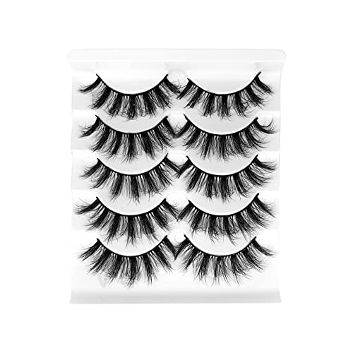 Mink Multipack Lashes Wispy Lashes Volume Eyelashes 8D 10 Faux False Dramatic Pack Nerzwimpern Augenpaare Eyeliner Schablone Silikon (F, One Size) von Generic
