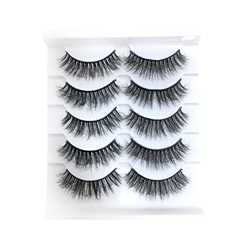 Mink Multipack Lashes Wispy Lashes Volume Eyelashes 8D 10 Faux False Dramatic Pack Nerzwimpern Augenpaare Eyeliner Schablone Silikon (N, One Size) von Generic