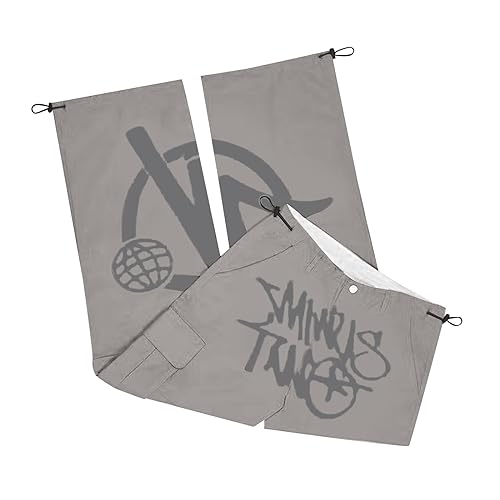 Minus Two Cargo Y2K Herren | Jogginghose Y2k Jeans Baggy | Hip-Hop Cargo Hosen Unisex | Harajuku Denim Schwarze Print Loose Straight Hose mit Weitem Bein | Teenager Jungen Skateboard Hosen Streetwear von Generic