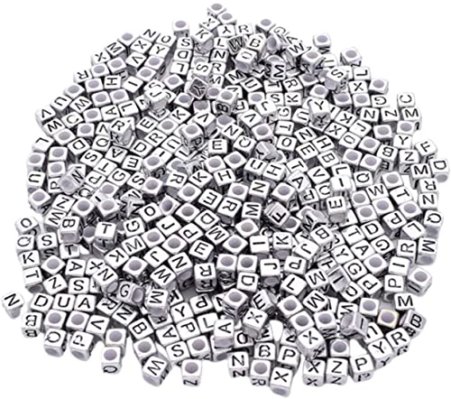 Mischen Sie Buchstabenperlen Quadratische Alphabetperlen Acrylperlen Diy Schmuckherstellung Für Armband Halskette Zubehör Professionell verarbeitet von Generic