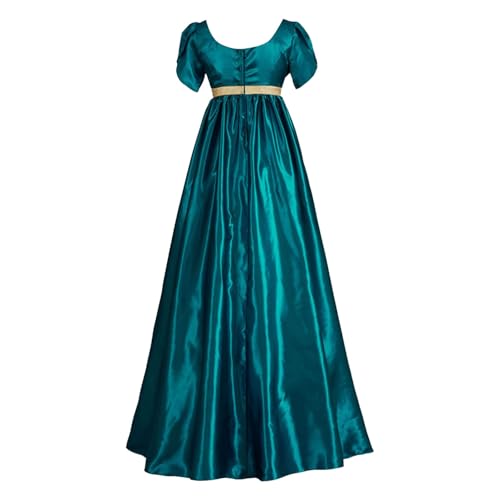Mittelalter Kleid Damen Viktorianisches Hohe Taille Retro Regency Kleid Damen Retro Band Rüschen Puffärmel Kleid Renaissance Kostüm Damen Mittelalter Vintage Ballkleid von Generic
