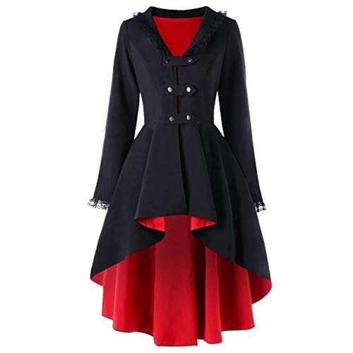 Mittelalter Mantel Damen - Damen Steampunk Frack Mantel Gothic Retro Viktorianischen Lange Gehrock Uniform Halloween Karneval Kostüm Große Größen Spitze Langarm Trenchcoat Mittelalter Mantel Damen - Damen Steampunk Frack Mantel Gothic Retro Viktorianischen Lange Gehrock Uniform Halloween Karneval Kostüm Große Größen Spitze Langarm Trenchcoat von Generic