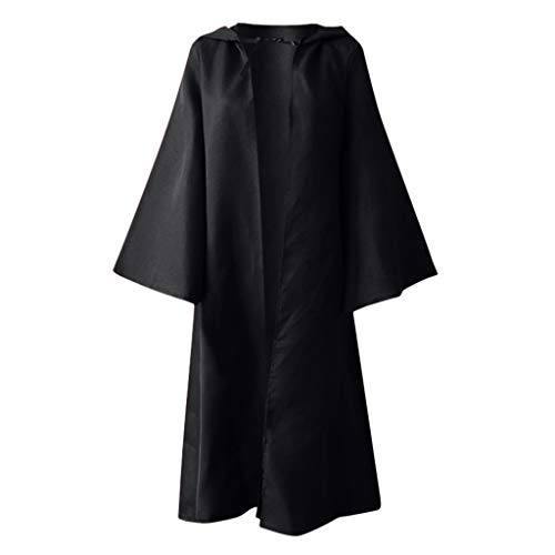 Mittelalter Umhang - Cape Mantel Umhang mit Kapuze Herren Mittelalter Kostüm Priester Kleidung Karneval Halloween Steampunk Einfarbig Umhang Halloween Cape Vampir Kleid Retro Cosplay Lange Ärmel von Generic