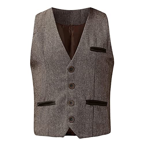 Mittelalter Weste Herren - Retro Herren Weste Gothic Lederweste Steampunk Umhang Mantel ärmellos Einfarbig Kleid Strickjacke Lange Weste Mittelalter Kleidung von Generic