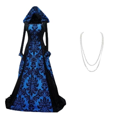 Mittelalterliche Viktorianischen Königin Kleider Renaissance Gotisch Maxikleid Karneval Halloween Party Prinzessin Kostüm Damen Retro Mittelalter Kleid mit Trompetenärmel Freizeit von Generic