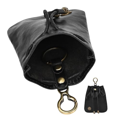 Mittelaltertasche aus Leder - Ledergeldbörse, Schlüsselanhänger mit Kordelzug | Gürteltasche für Würfel, Schmuck, Schlüssel, Banknoten und Kreditkarten, Münzorganizer aus, Schwarz, 3.54x4.53 inches Mittelaltertasche aus Leder - Ledergeldbörse, Schlüsselanhänger mit Kordelzug | Gürteltasche für Würfel, Schmuck, Schlüssel, Banknoten und Kreditkarten, Münzorganizer aus, Schwarz, 3.54x4.53 inches von Generic