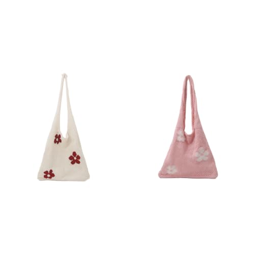 Mode Blumenstrickhand -Handtasche for Frauen mit leichtem ästhetischen Umhängetasche for tägliche Verwendung von Geldbörsen von Generic