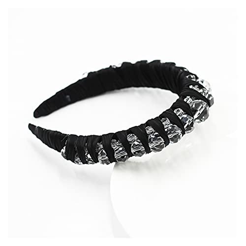 Mode-Boutique-Haar-Accessoires für Frauen, mit Kristallen umwickelt, goldenes Samt-Stirnband mit breiter Krempe, Haarband für wilde Mädchen von Generic