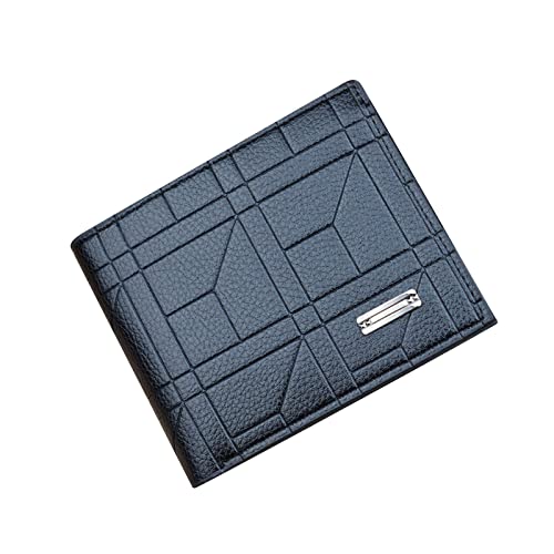 Mode Einfache Streifen Kurze Brieftasche Frauen Männer Offene Geldbörse Mehrere Kartenfächer Clutch Bag Geldbörsen Herren Mit Reißverschluss (Black, One Size) von Generic