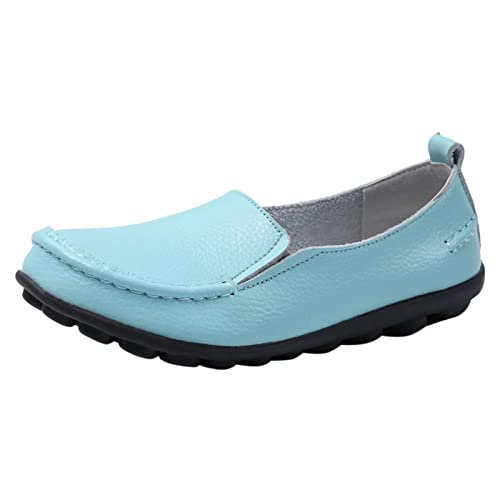 Mode Frauen Schuhe Atmungsaktiv Bequem Freizeit Flach Leicht Elegant Slip On Sneaker Komfortabel Weich Flexibel Alltag Strand Spaziergang (Light Blue, 41) von Generic