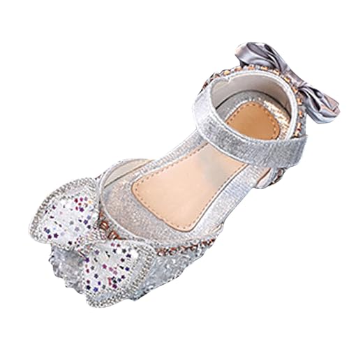 Mode Frühjahr und Sommer Mädchen Sandalen Kleid Tanzshow Prinzessin Schuhe Flache Unterseite Strass Mesh Schleife Sommer Schuhe Kind von Generic