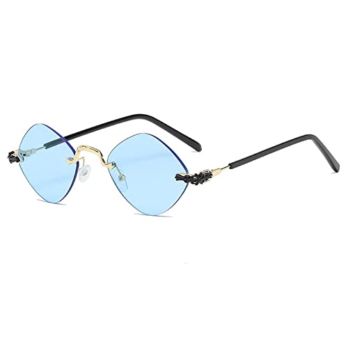 Mode Kleine Randlose Steampunk Sonnenbrille Frauen Männer Raute Sonnenbrille Damen Designer Retro Stil Reise UV400 von Generic