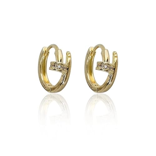 Mode Kubikzircon Nagelform Kleine Creolen für Frauen Nette Ohrringe Party Schmuck Geschenk Professionell und attraktiv von Generic