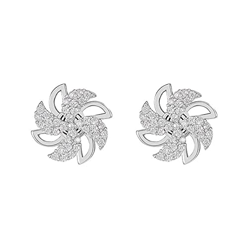 Mode Kupfer vergoldet Piercing Ohrringe Rotierende Kristall Windmühle Ohrstecker für Frauen von Generic