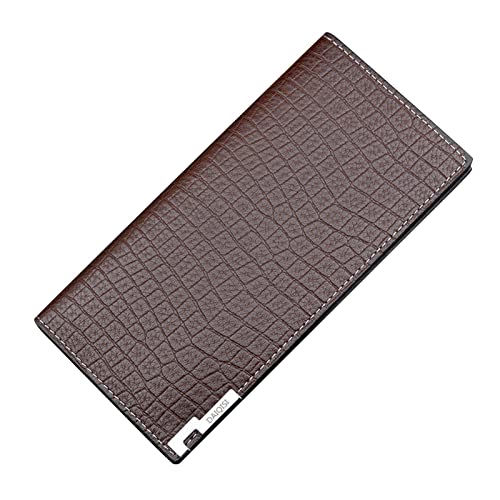 Mode Lange Brieftasche Kunstleder Männer Business Offene Geldbörse Mehrere Kartenfächer Clutch Bag Aluminium Brieftasche (B, One Size) von Generic