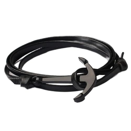 Mode Männer Lederarmband Klassisches einfaches mehrschichtiges Lederarmband für Männer Schmuck Geschenk Deft verarbeitet von Generic