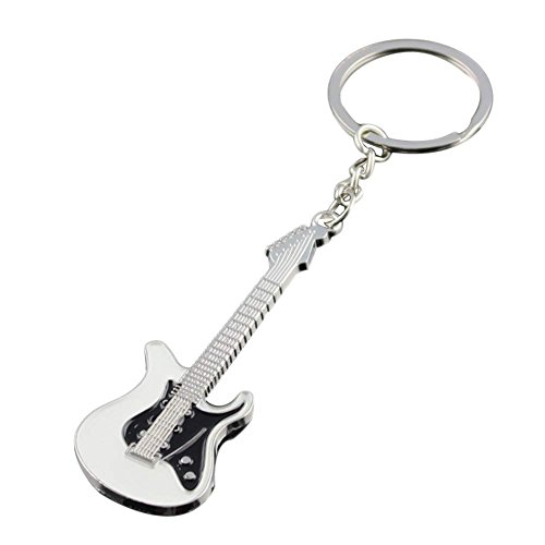 Mode Metall Keychain Gitarre Form Anhänger Schlüsselanhänger Autoschlüssel Ring Rucksack Dekorative Ring 9 cm 1 STÜCKE Stilvolle und Beliebte von Generic