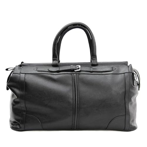 Mode Plaid Reisetasche Herren Handtasche Große Kapazität Casual Tote Bag(Black) von Generic