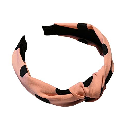 Mode Polka Dot Twist Knot Haar Hoop Frauen Mädchen Tuch Breites Stirnband Rosa von Generic