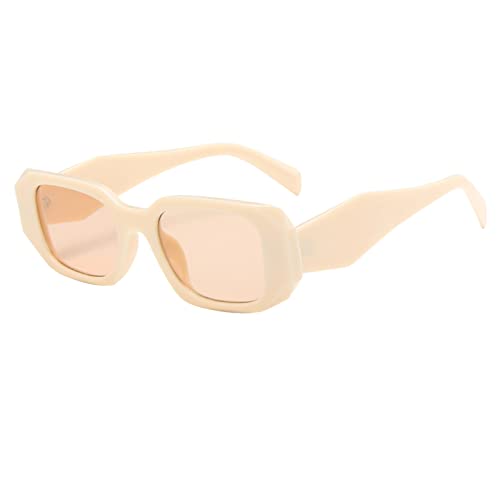 Mode Retro Persönlichkeit Bildschirmbrille transparente Bonbonfarbe rahmenlose Retrobrillen Unisex Mode Lässige Sonnenbrille Durchsichtige Rechteckige Vintage Fashion Sonnenbrille von Generic