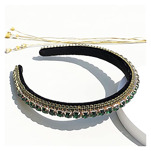 Mode Rot Weiß Schwarz Grün Bling Kristall Runde Stirnbänder Strass Braut Haarbänder Für Frauen Prom Hochzeit Haar Schmuck von Generic
