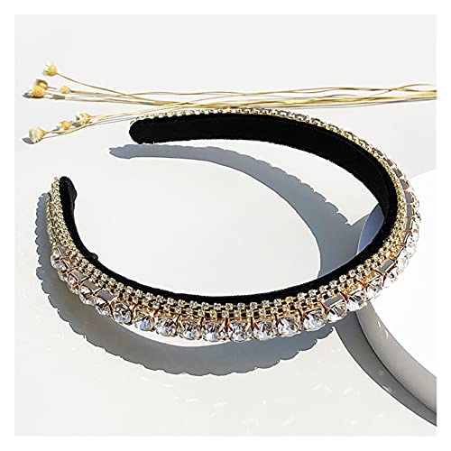 Mode Rot Weiß Schwarz Grün Bling Kristall Runde Stirnbänder Strass Braut Haarbänder Für Frauen Prom Hochzeit Haar Schmuck von Generic