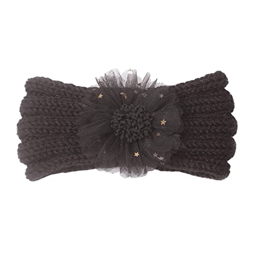 Mode Stirnbänder für Kleinkind Kleinkind Baby Jungen Mädchen Stretch gestrickt geknotet Haarband Kopfbedeckung Stirnband (Black, One Size) von Generic