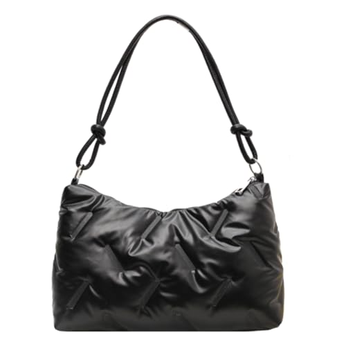 Modeboden Hobo-Tasche große Kapazität gepolstert Umhängetasche Frauen gesteppte Casual Winter Pendlertasche (schwarz) von Generic