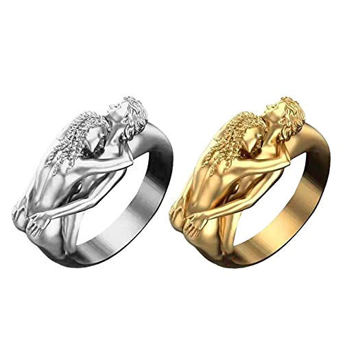 Modepaarringe, Liebesserie, männliche und weibliche Paarringe, Hochzeitsgeschenke Ringe Partnerringe Blau (E, One Size) von Generic