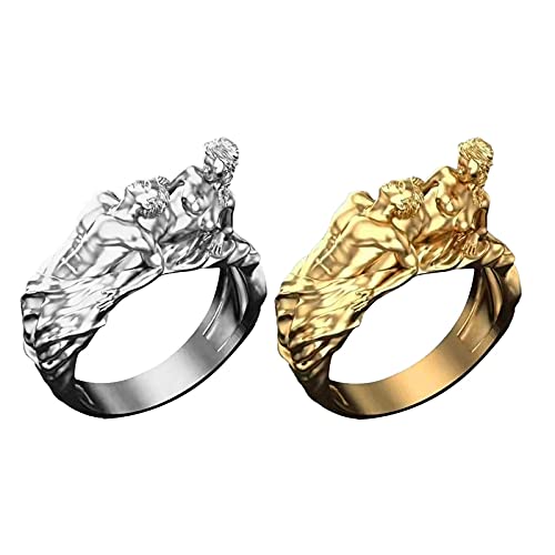 Modepaarringe, Liebesserie, männliche und weibliche Paarringe, Hochzeitsgeschenke Ringe Partnerringe Blau (G, One Size) von Generic