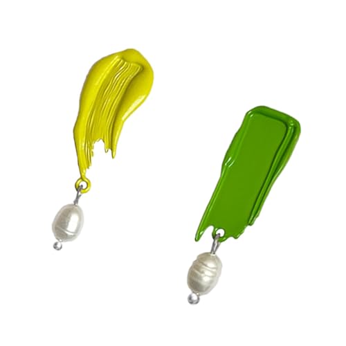 Moderne künstlerische Ohrringe mit Ölgemälde-Pinselstrich-Ohrringen für modische, jugendliche Frauen und Kunstbegeisterte, as show, Wie abgebildet, Kein Edelstein von Generic