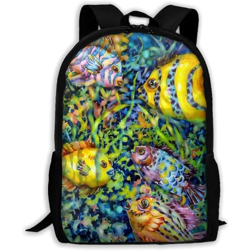 Moderner Backpack Wunderlicher Fisch Wanderrucksack Stylischer Laptoptasche Für Job, Freizeit, Universität, 42X32X14Cm von Generic